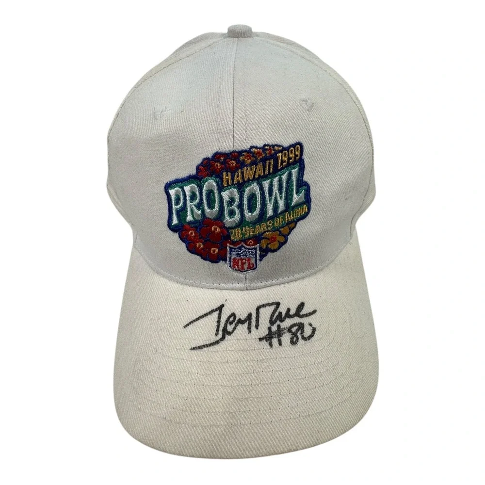 Hawaii 1999 Pro Bowl 20 Years‎ Aloha Signed Jerry Rice #80 NFL Hat Cap